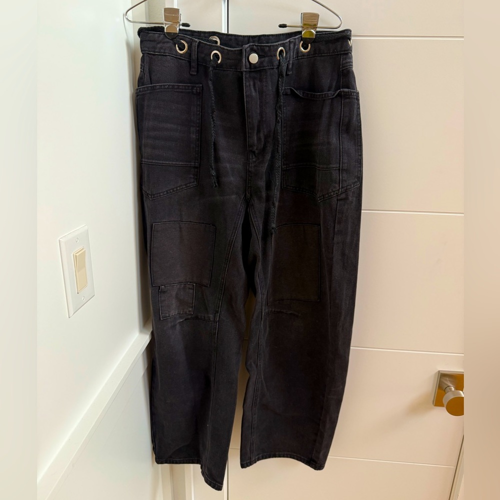 Black drawstring pants. Size Large